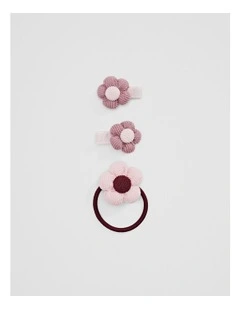 Flower Hair 3-pack in Mineral Pink