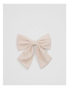 Heart Bow Clip in Marshmallow