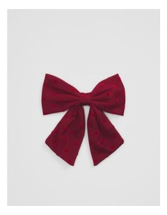 Heart Bow Clip in Currant