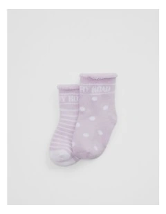 Newborn Sock Pack Of 2 in Lilac
