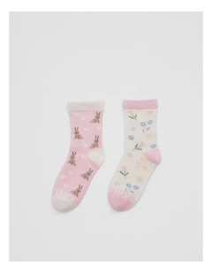 Bunny Sock 2 Pack in Mineral Pink