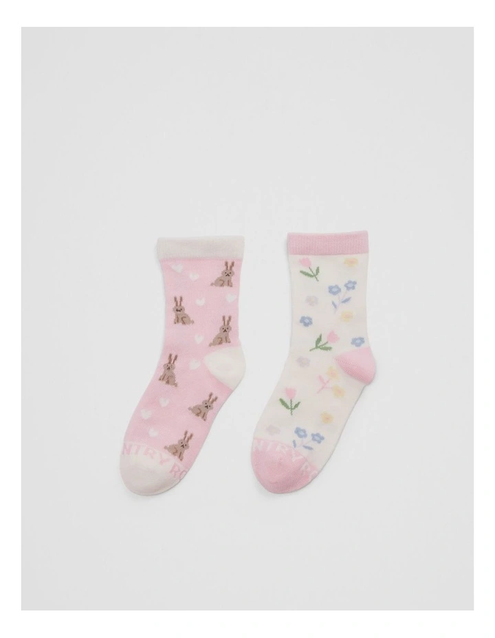 Bunny Sock 2 Pack in Mineral Pink image 1