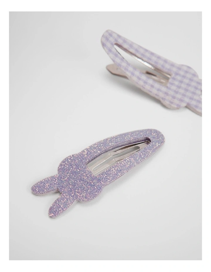 Bunny Hair Clips in Lilac image 2