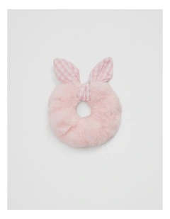 Faux Fur Scrunchie in Mineral Pink