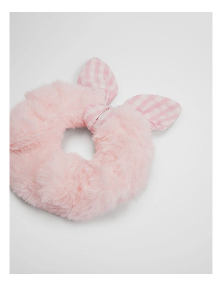 Faux Fur Scrunchie in Mineral Pink image 2