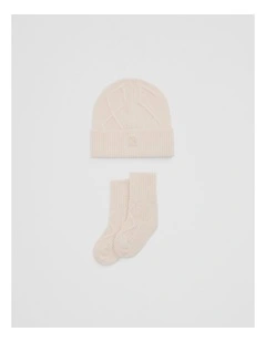 Cable Knit Gift Set in Oyster