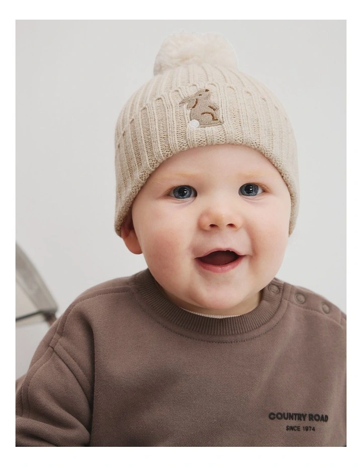 Bunny Beanie in Oatmeal Marle image 2
