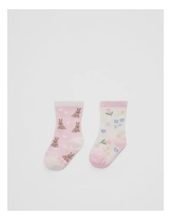 Bunny Socks 2 Pack in Mineral Pink