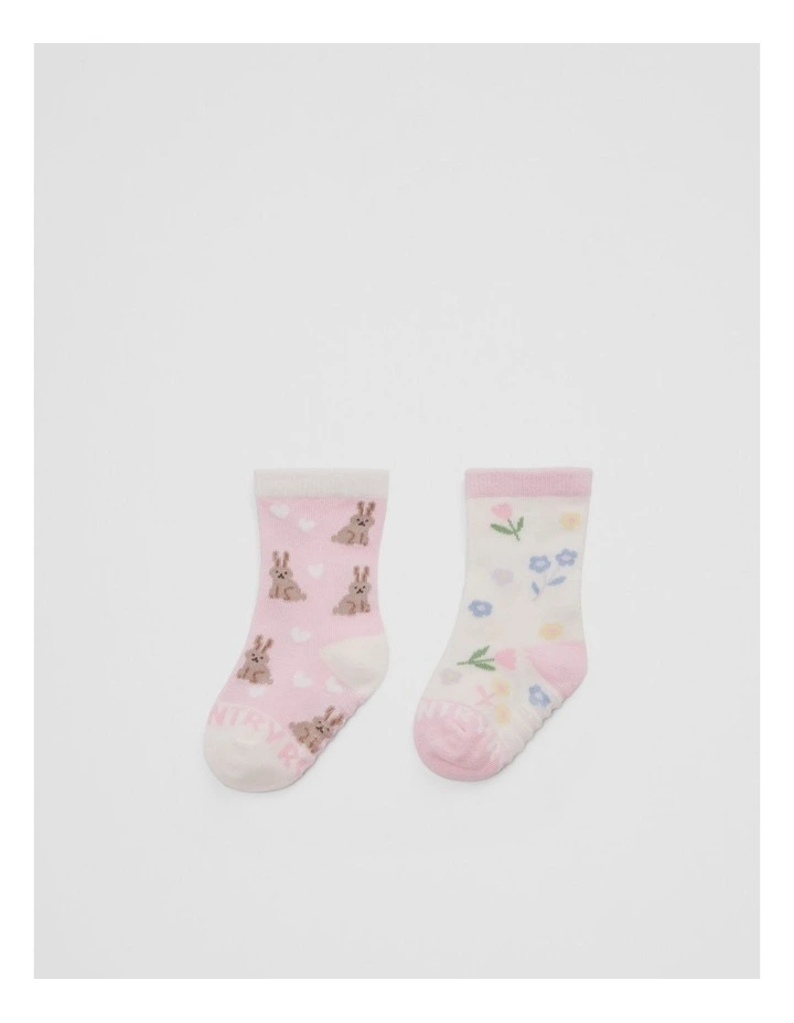 Bunny Socks 2 Pack in Mineral Pink image 1