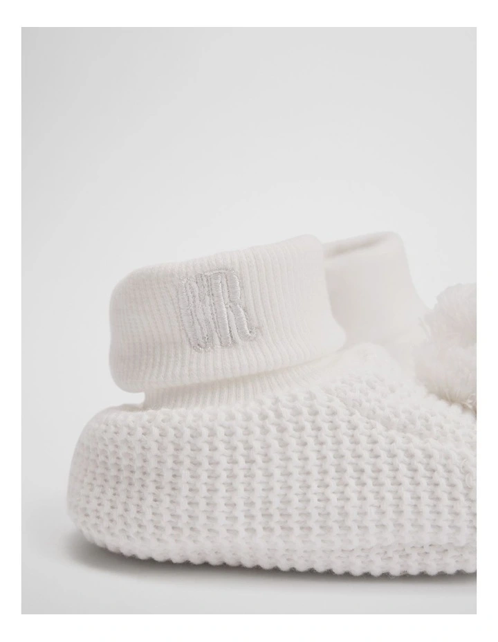Baby Pom Pom Bootie in Oyster image 2
