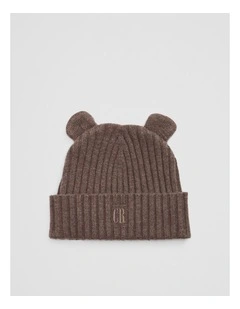 Bear Rib Beanie in Chocolate Marle