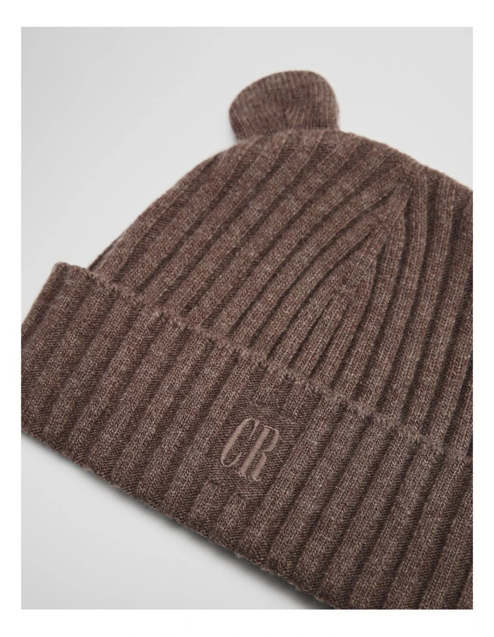 Bear Rib Beanie in Chocolate Marle image 3