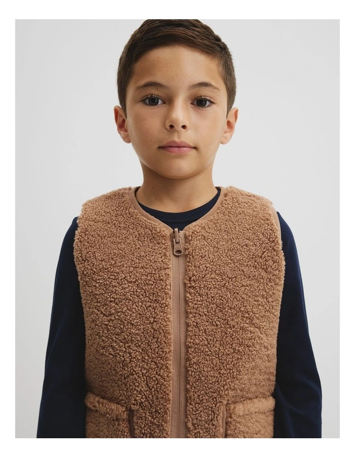 Reversible Gilet in Camel image 3