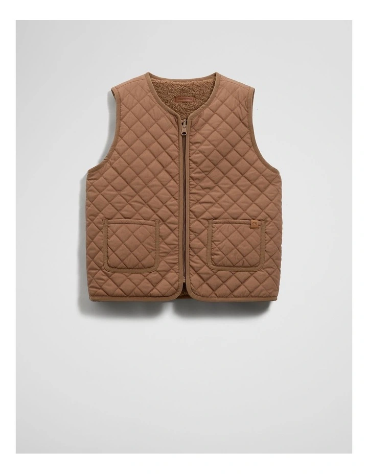 Reversible Gilet in Camel image 5
