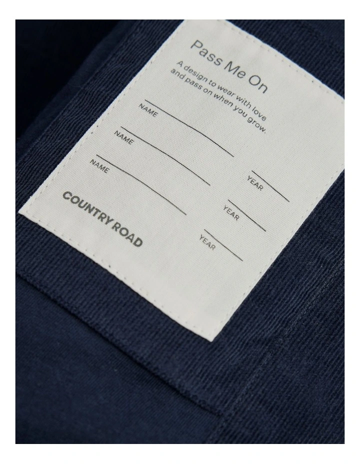 Cord Puffer Jacket in Navy image 6