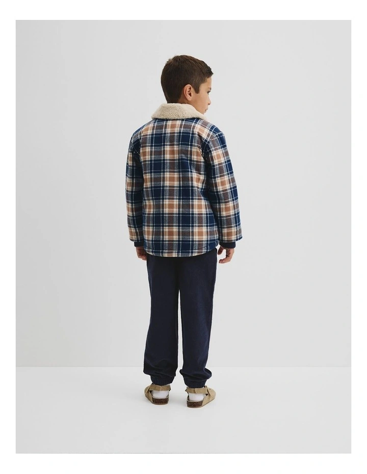 Checked Shacket in Navy image 3