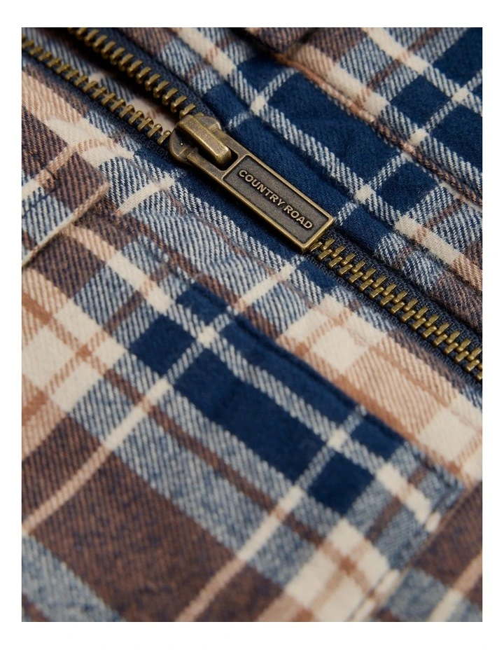Checked Shacket in Navy image 5