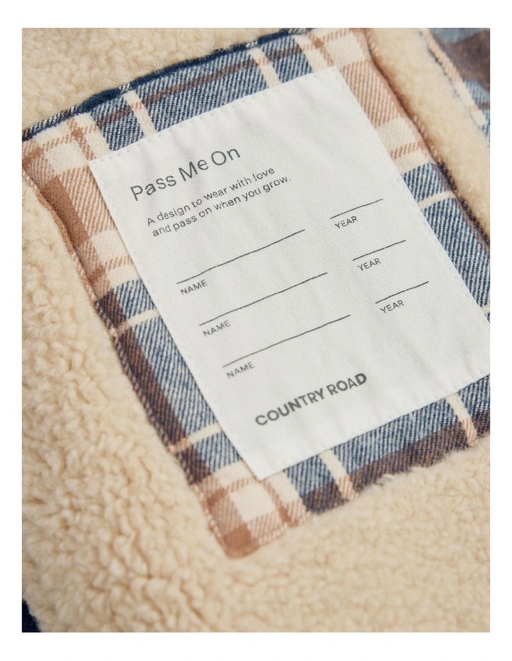 Checked Shacket in Navy image 6