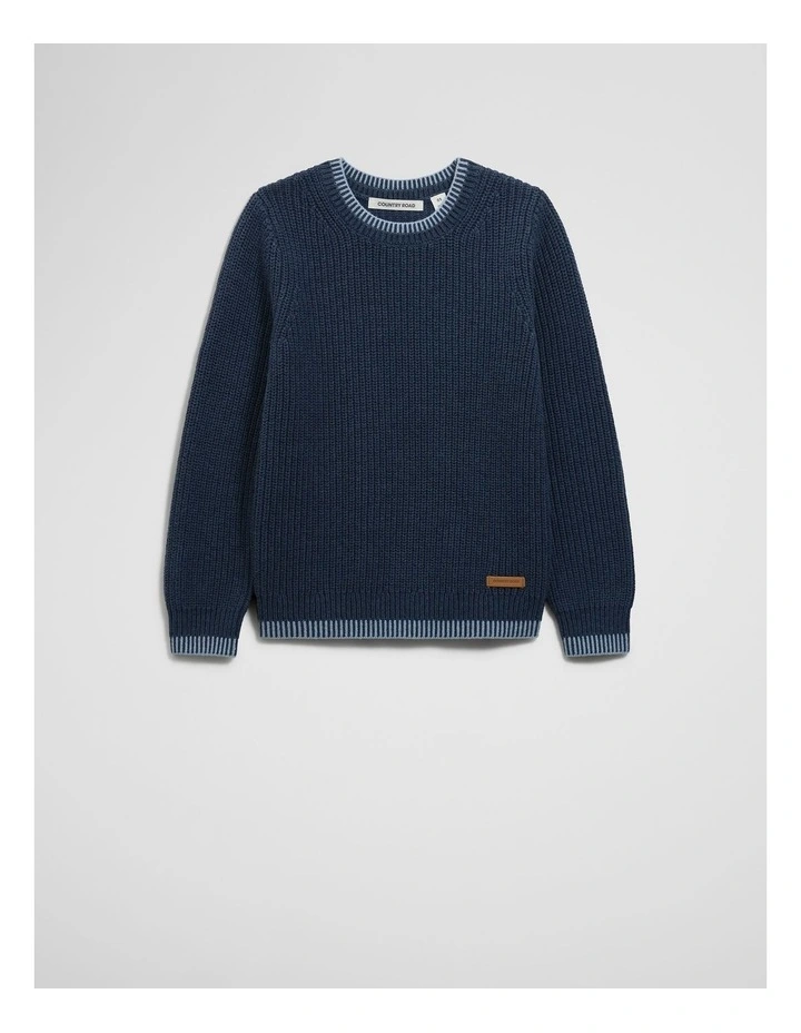 Rib Detail Knit in Navy Marle image 4