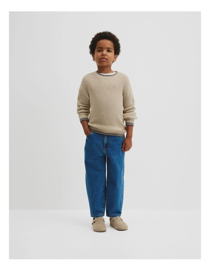 Rib Detail Knit in Stone Marle image 1