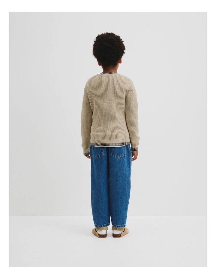 Rib Detail Knit in Stone Marle image 3