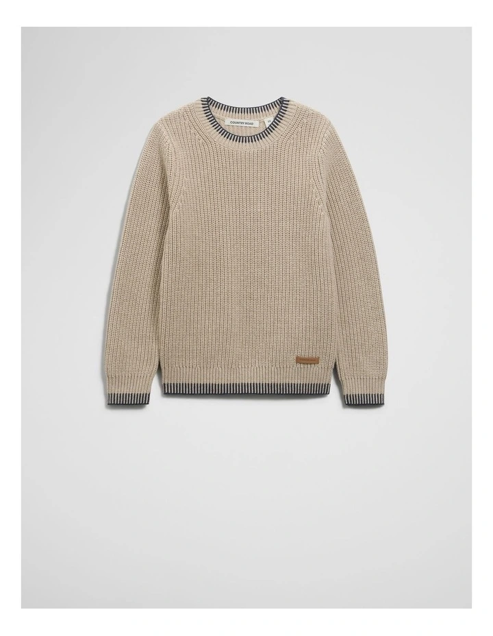 Rib Detail Knit in Stone Marle image 4