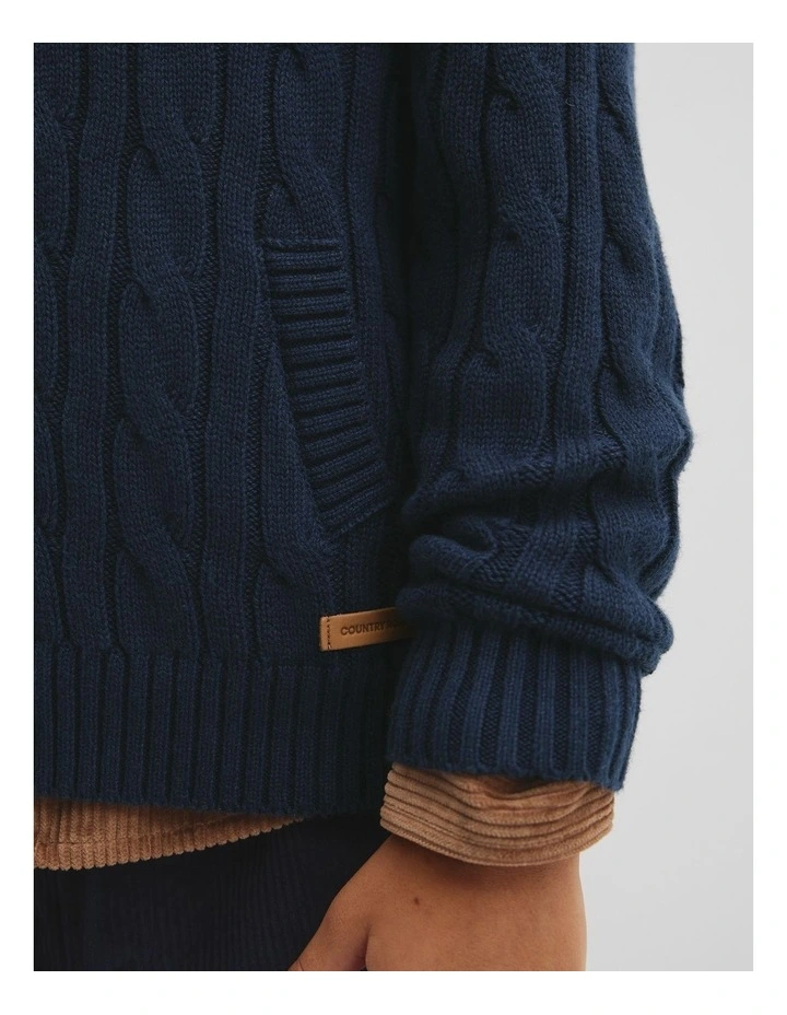 Zip Through Cardigan in Navy image 2