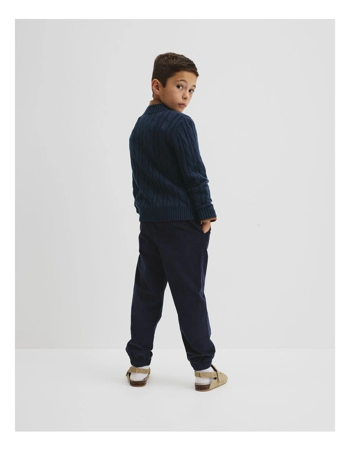 Zip Through Cardigan in Navy image 3