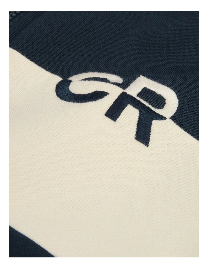 Zip Through Hooded Sweat in Navy image 5