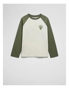 Long Sleeve Botanical T-shirt in Dusty Sage