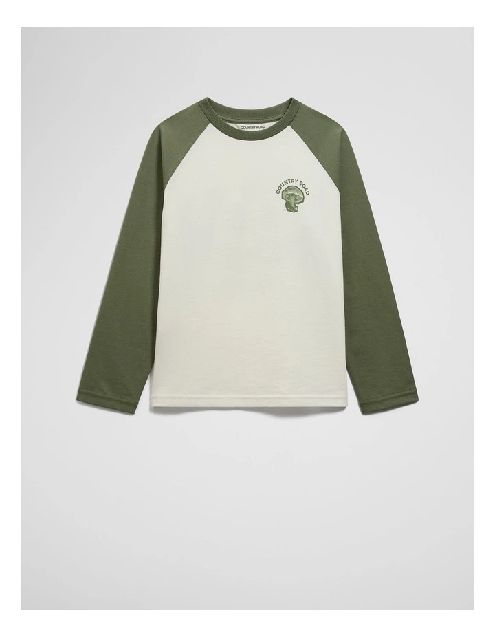 Long Sleeve Botanical T-shirt in Dusty Sage image 1