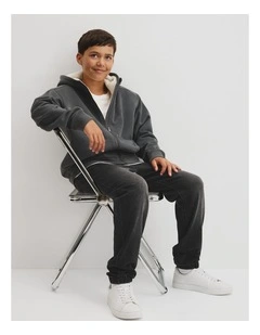 Teen Fleece Lined Zip Through Sweat in Graphite
