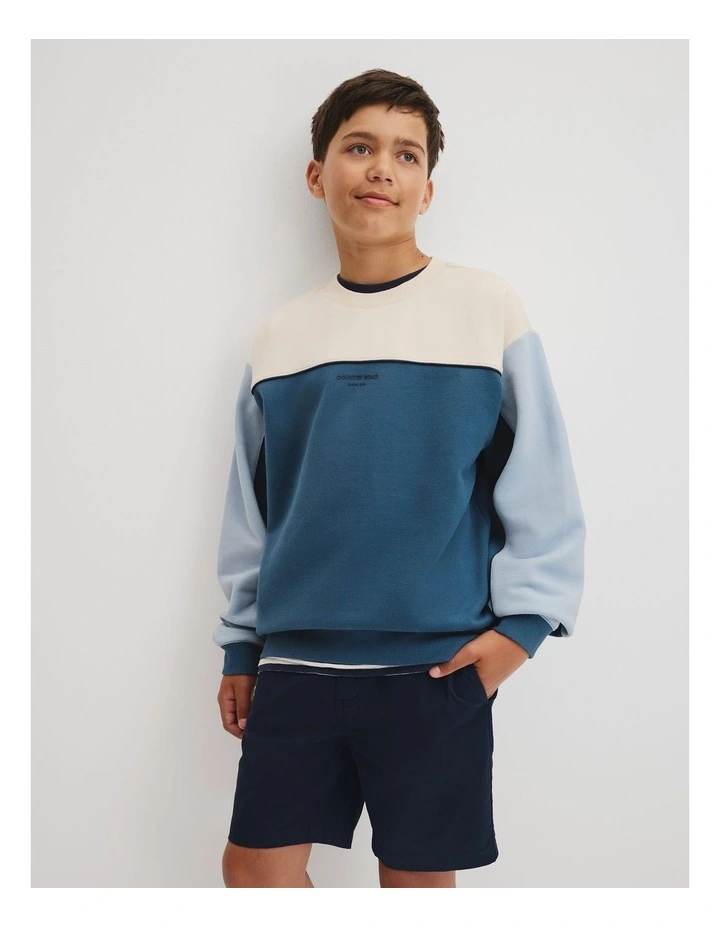 Teen Spliced Sweat in Deep Blue image 2