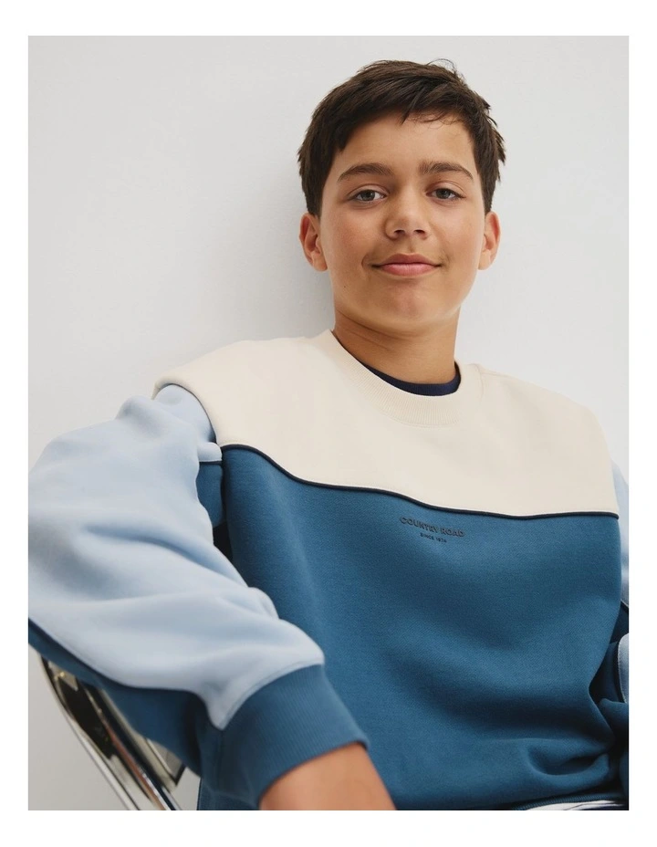 Teen Spliced Sweat in Deep Blue image 3