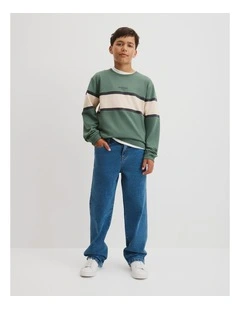 Teen Panelled Long Sleeve T-shirt in Sage