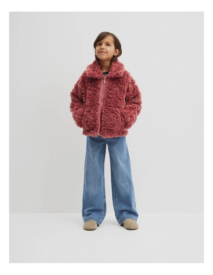 Shearling Jacket in Dusty Rose image 1