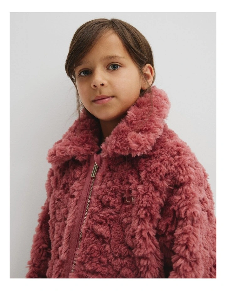 Shearling Jacket in Dusty Rose image 2