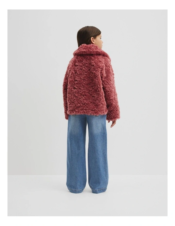 Shearling Jacket in Dusty Rose image 3