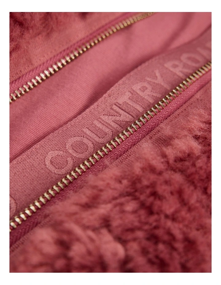 Shearling Jacket in Dusty Rose image 5