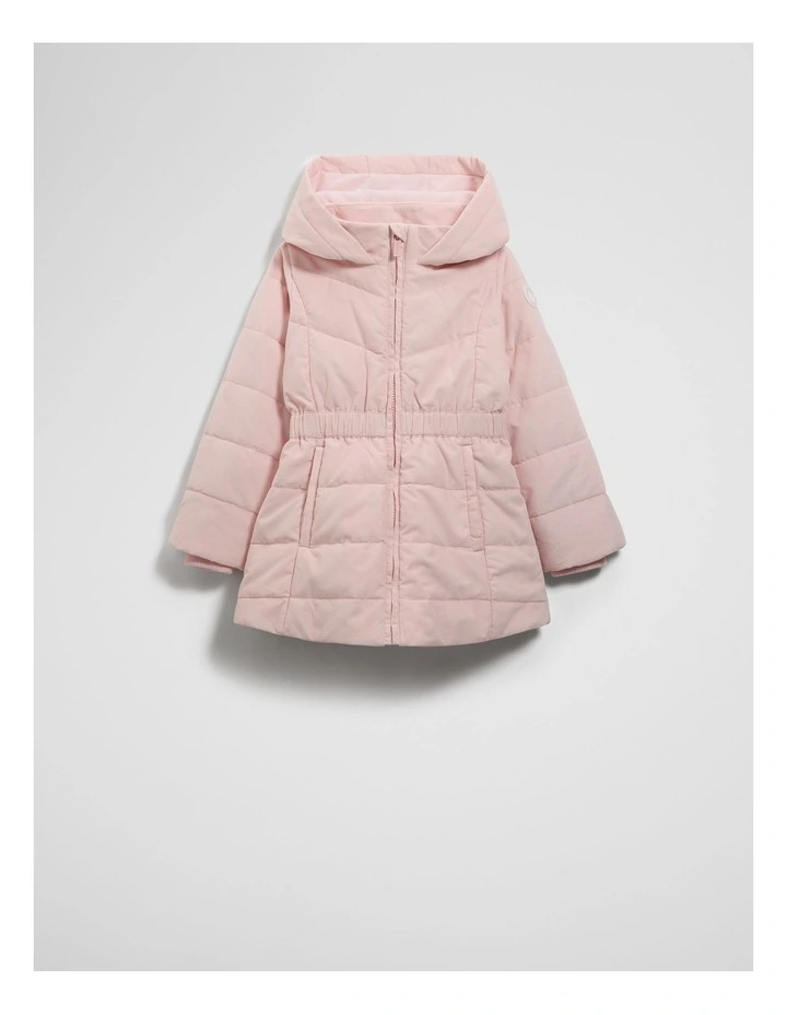Longline Hooded Jacket in Mineral Pink image 4