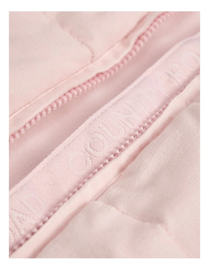 Longline Hooded Jacket in Mineral Pink image 5