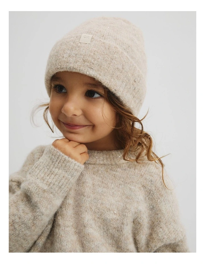 Sequin Fluffy Knit in Oatmeal image 2