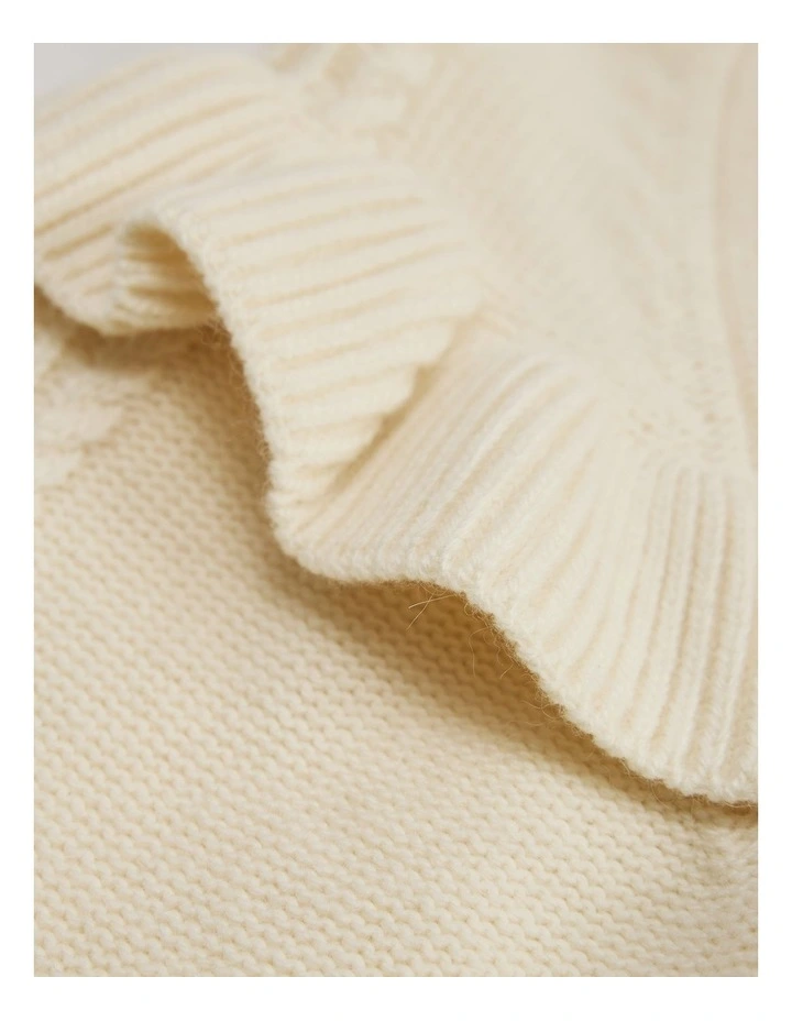 Frill Cable Knit in Oyster image 2