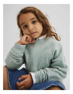 Wool Cashmere Blend Knit in Sage Marle