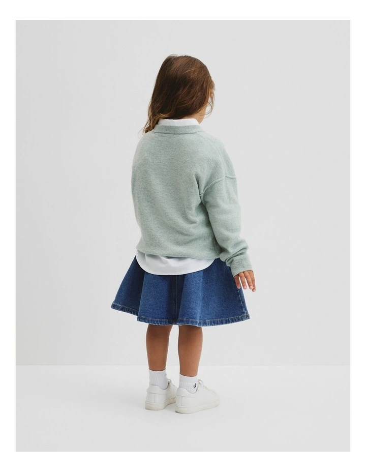 Wool Cashmere Blend Knit in Sage Marle image 3