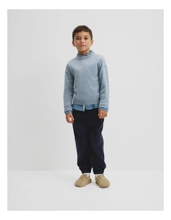 Wool Cashmere Blend Knit in Blue Marle