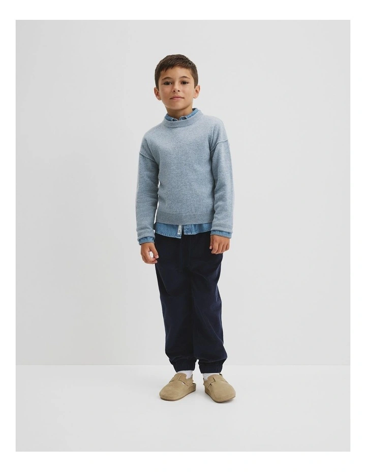 Wool Cashmere Blend Knit in Blue Marle image 1