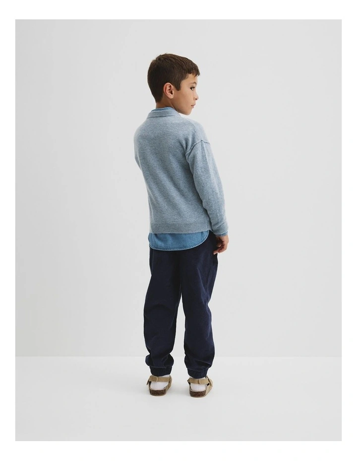 Wool Cashmere Blend Knit in Blue Marle image 3