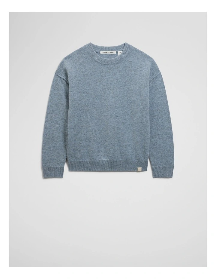 Wool Cashmere Blend Knit in Blue Marle image 4
