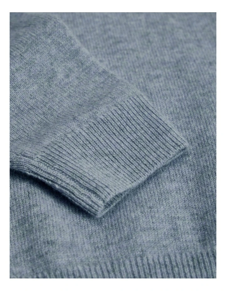 Wool Cashmere Blend Knit in Blue Marle image 5